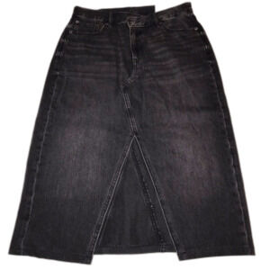 American Eagle NWT 90s High Rise Black Denim Maxi Skirt - Size 6